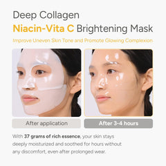SUNGBOON EDITOR Deep Collagen Niacin-Vita C Overnight Mask 37gx4ea | Real Collagen 2,160,000PPB with Niacinamide & Vitamin C
