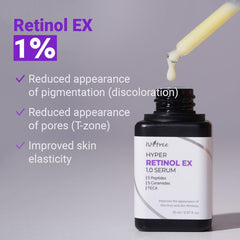 ISNTREE Hyper Retinol EX 1.0 Serum 20ml | 5 Peptides | 5 Cermaides | Helps Reduce Fine Lines