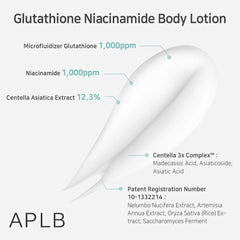 APLB Glutathione Niacinamide Whitening Body Lotion LIPO GLUTA NIAC CEN™ 12% 10 fl.oz