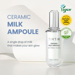 TIRTIR Ceramic Milk Ampoule 1.35oz – Hydrating Korean Serum for Glass Skin Glow