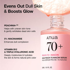 Anua Peach 70 Niacinamide Serum 30ml / (1.01 fl. oz.)