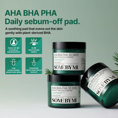SOME BY MI AHA BHA PHA 30 Days Miracle Truecica Clear Pad - 70 Pads - Centella Toner Pads