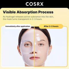 COSRX Advanced Snail Mucin Glass Glow Hydrogel Face Masks Skincare 3 EA