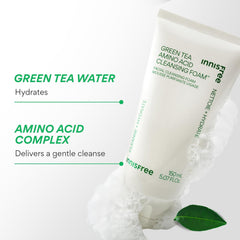 innisfree Green Tea Amino Acid Cleansing Foam, Sulfate Free, Hydrating Korean