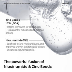 FRANKLY Niacinamide 15% & Zinc Beads 1.2% Serum: Acne & Dark Spots Care | 1.01 fl.oz