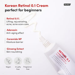 FRANKLY Retinol 0.1% Cream, 1.01 fl oz - Beginner Retinol | Night Cream | with Ceramides