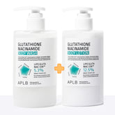 APLB Glutathione Niacinamide Body Care Set – Brightening Body Wash & Lotion Duo for Deep Moisture, Even Skin Tone & Radiant Glow (K-Beauty 2-Pack)