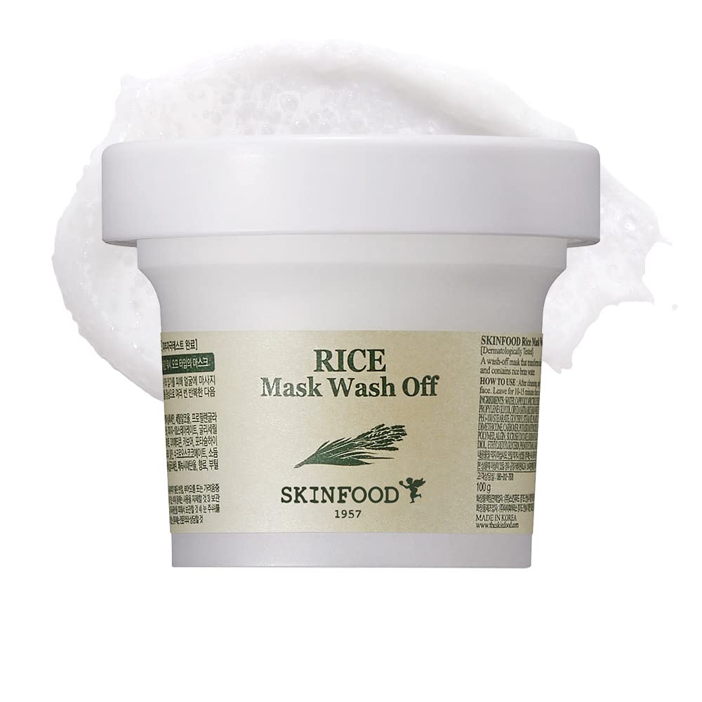 SKINFOOD Rice Mask Wash Off 3.5oz / Gently Exfoliates the Skin