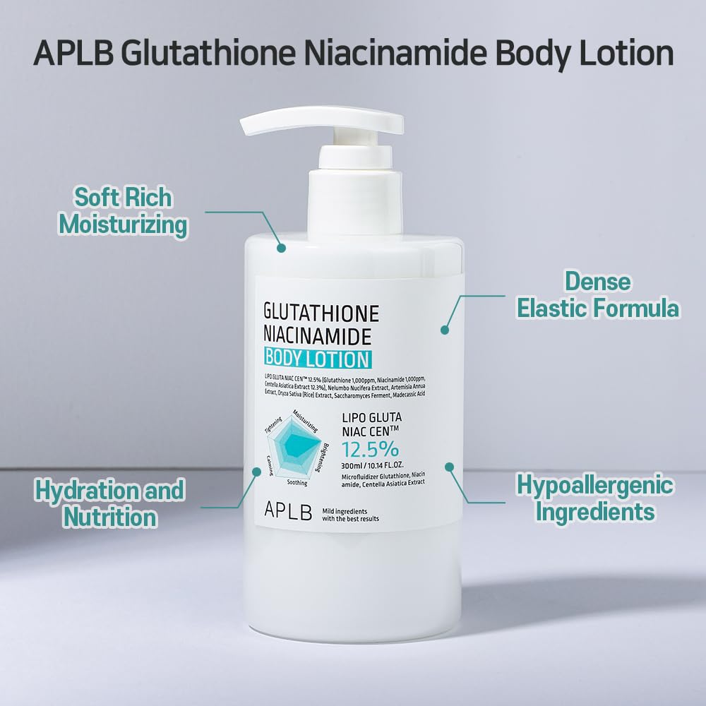 APLB Glutathione Niacinamide Whitening Body Lotion LIPO GLUTA NIAC CEN™ 12% 10 fl.oz