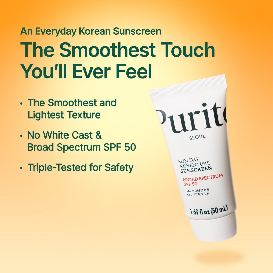 PURITO Sun Day Adventure Korean Sunscreen  50ml, 1.69 fl.oz