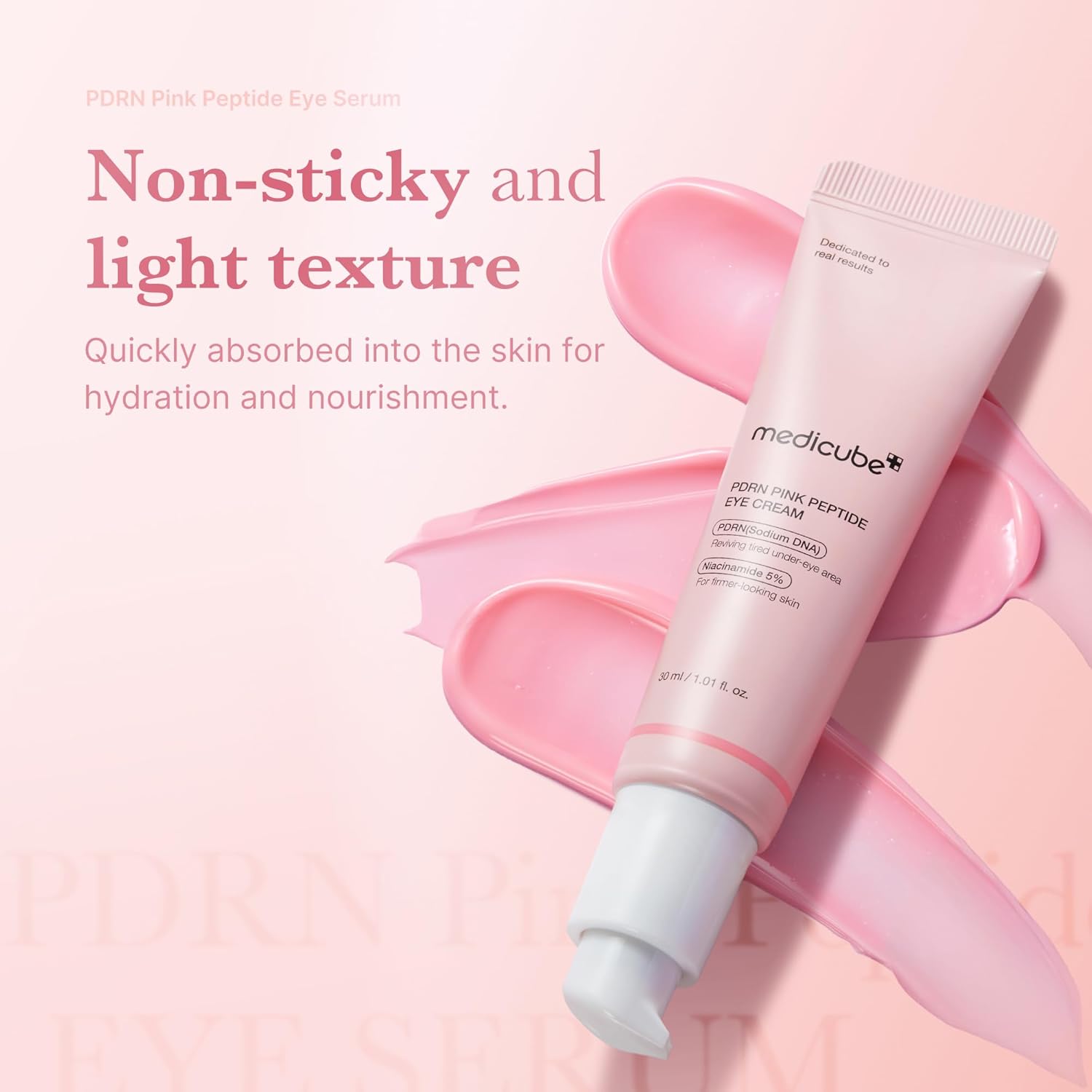 medicube Salmon DNA PDRN Pink Peptide Eye Serum with Niacinamide and 99% Purity Retinol  1.01fl.oz