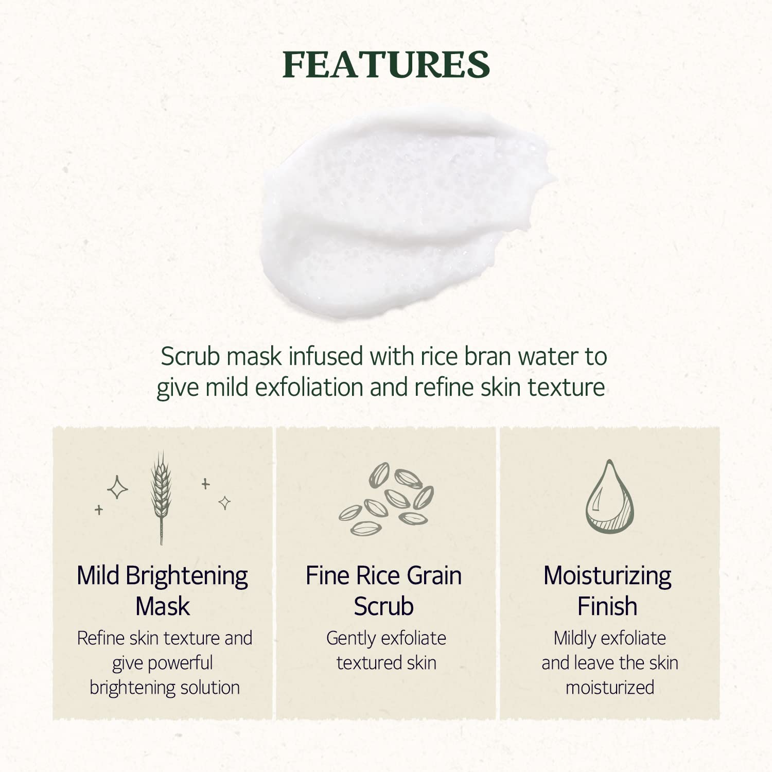 SKINFOOD Rice Mask Wash Off 3.5oz / Gently Exfoliates the Skin