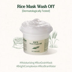 SKINFOOD Rice Mask Wash Off 3.5oz / Gently Exfoliates the Skin