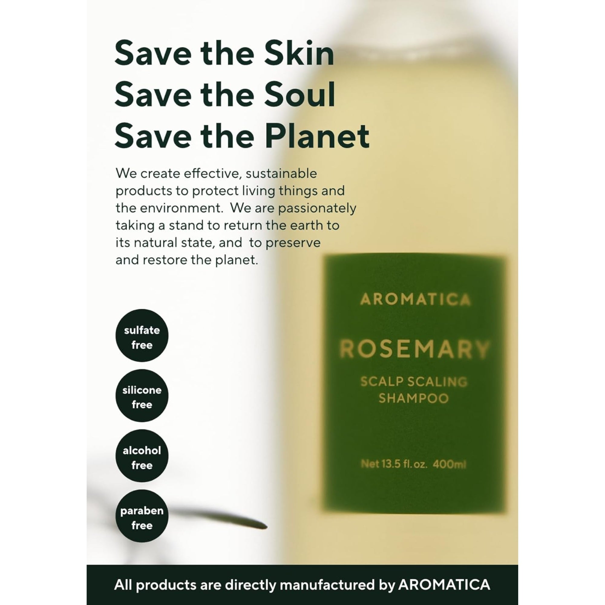 AROMATICA Rosemary Scalp Scaling Shampoo  (13.53 oz)