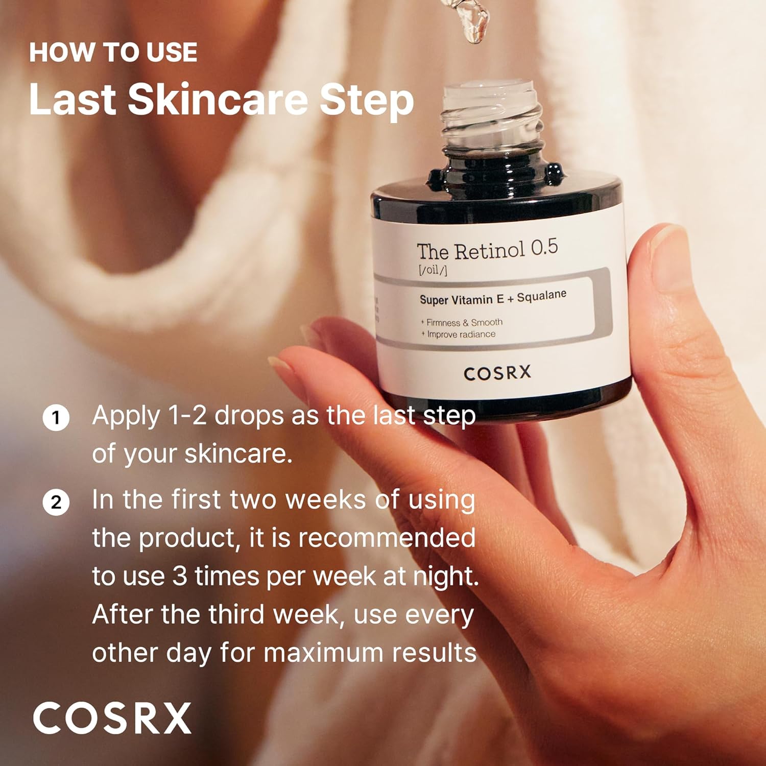 COSRX Retinol 0.5 Oil, Anti-aging Serum with 0.5% Retinoid Treatment for Face