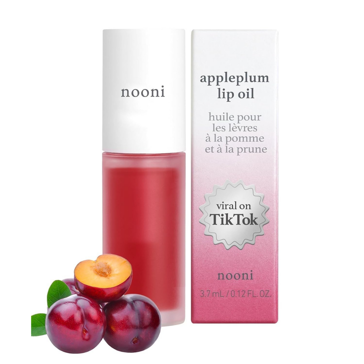 NOONI Korean Vegan Appleseed Lip Oil - Revitalizing for Dry Lips  0.12 FL Oz